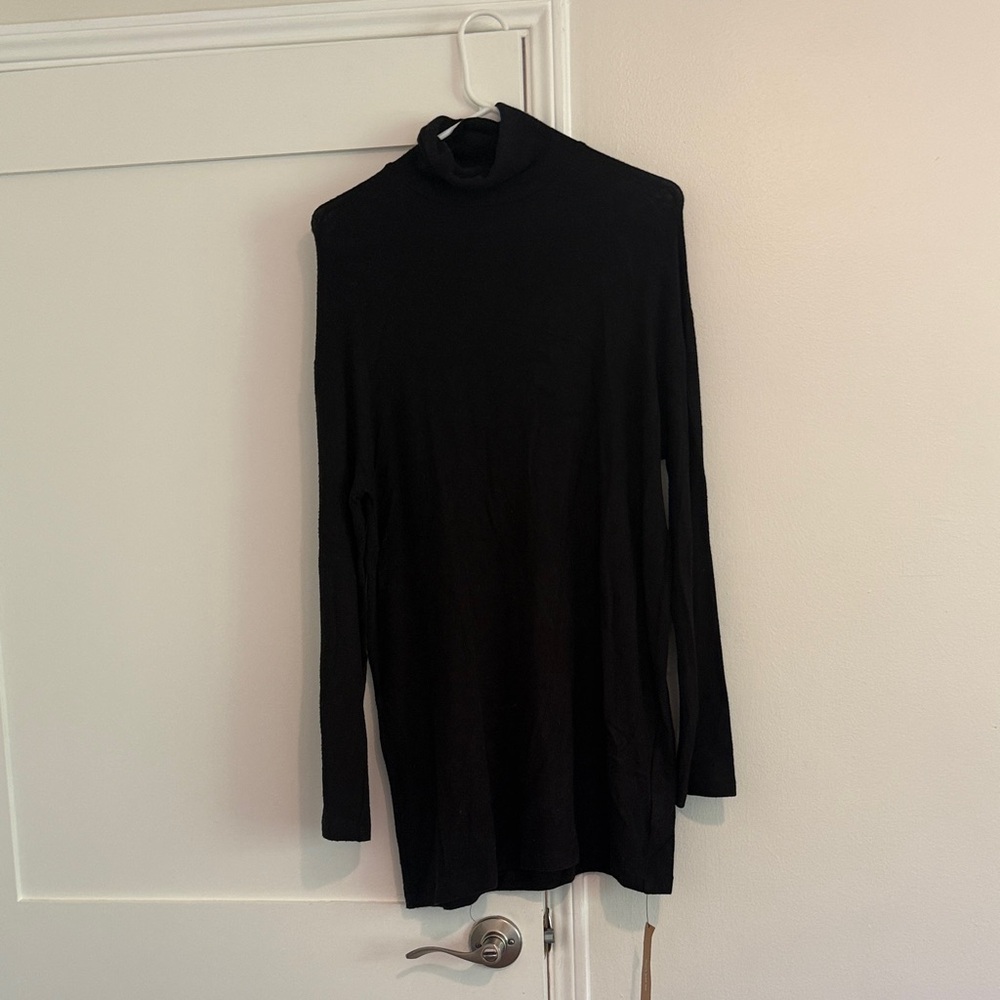 Reformation Black Long Sleeve Turtleneck Dress